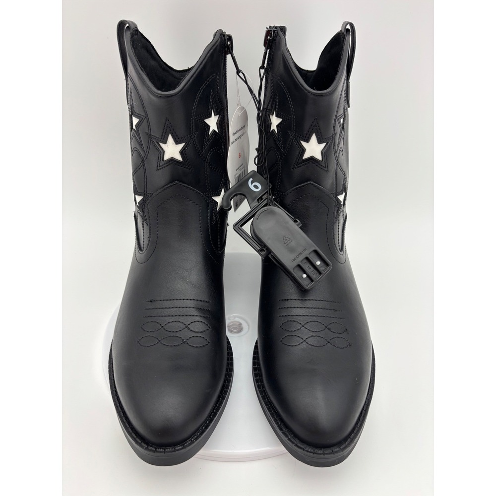 NEW WOMEN'S COWBOY BOOT Western Black Star Festival Cowgirl Ankle Pointed Boho6 - Picture 6 of 10
